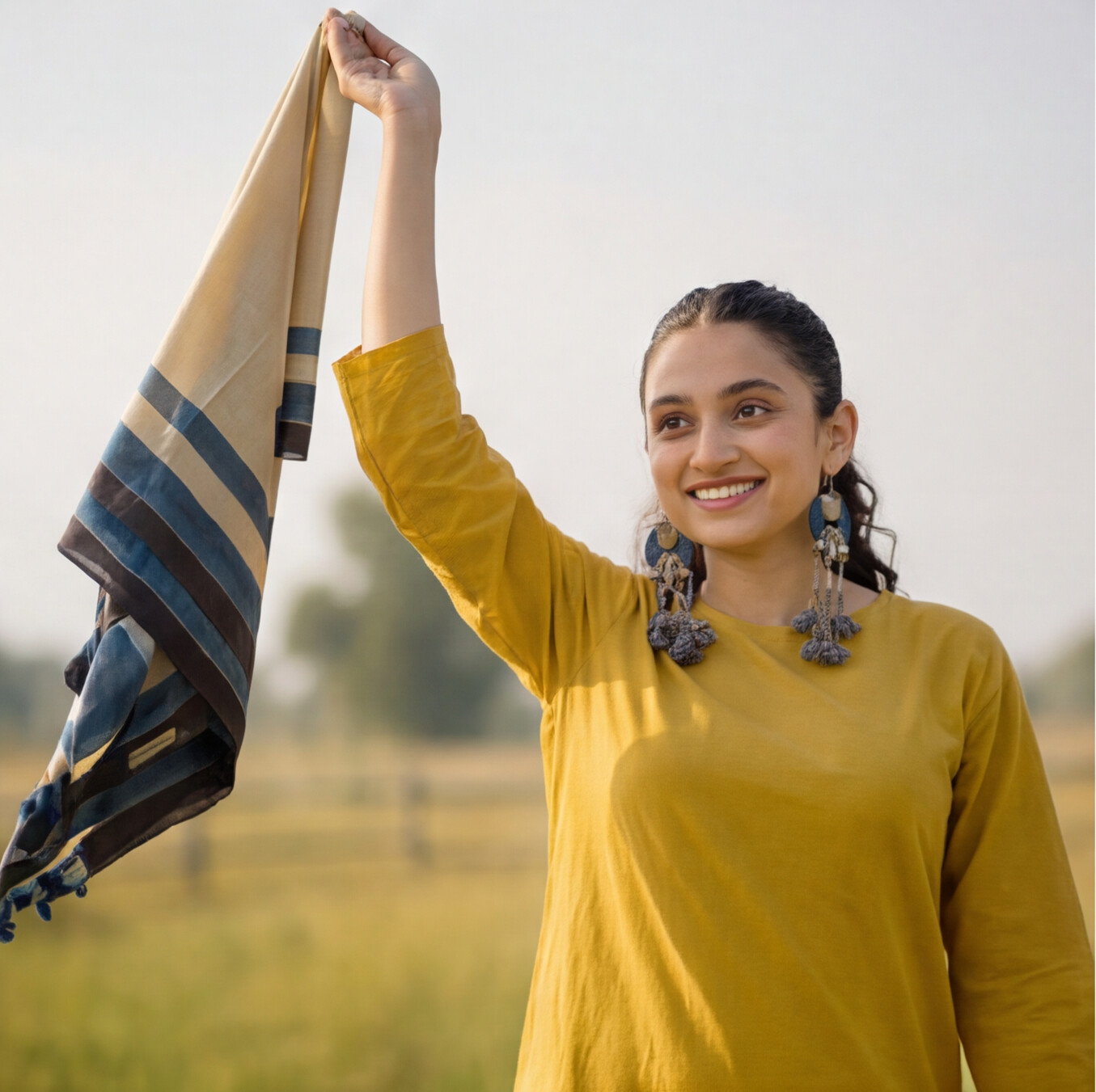 Women's Mustard Yellow Cotton Straight Kurta