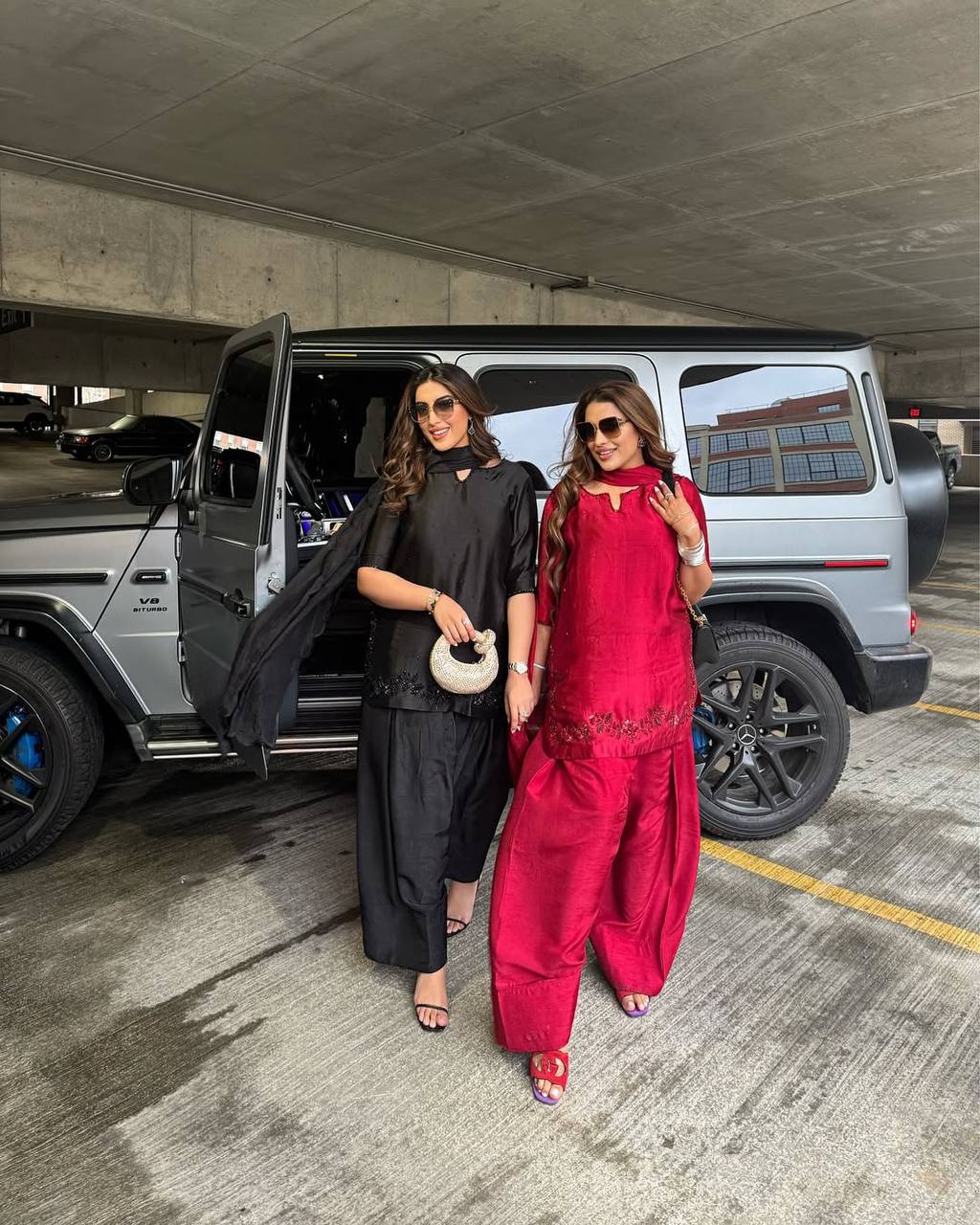 Crimson Red Farshi Shalwar Suit