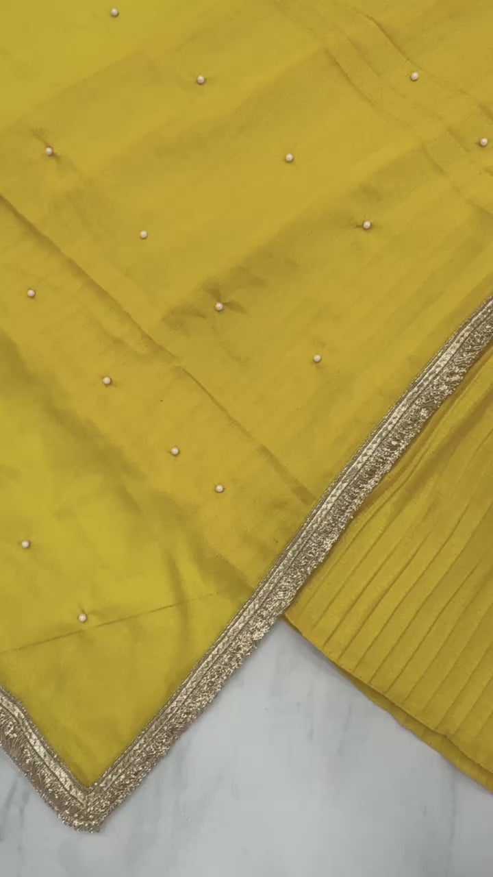 Mustard Yellow Anarkali Kurta Set with Dupatta